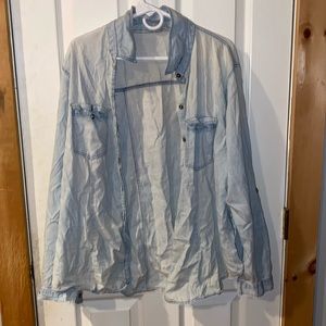 Blue denim button down